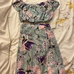Floral two piece dress set